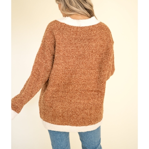 PINCH Chic Fuzzy Thick Camel Cardigan - Picture 7 of 8
